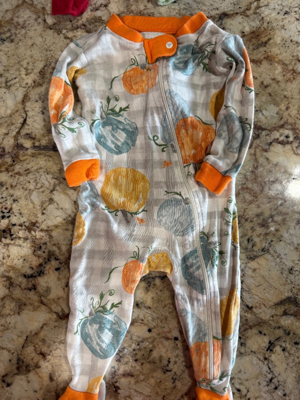 Burts Bees Baby Fall Pumpkin Footie 3-6 M